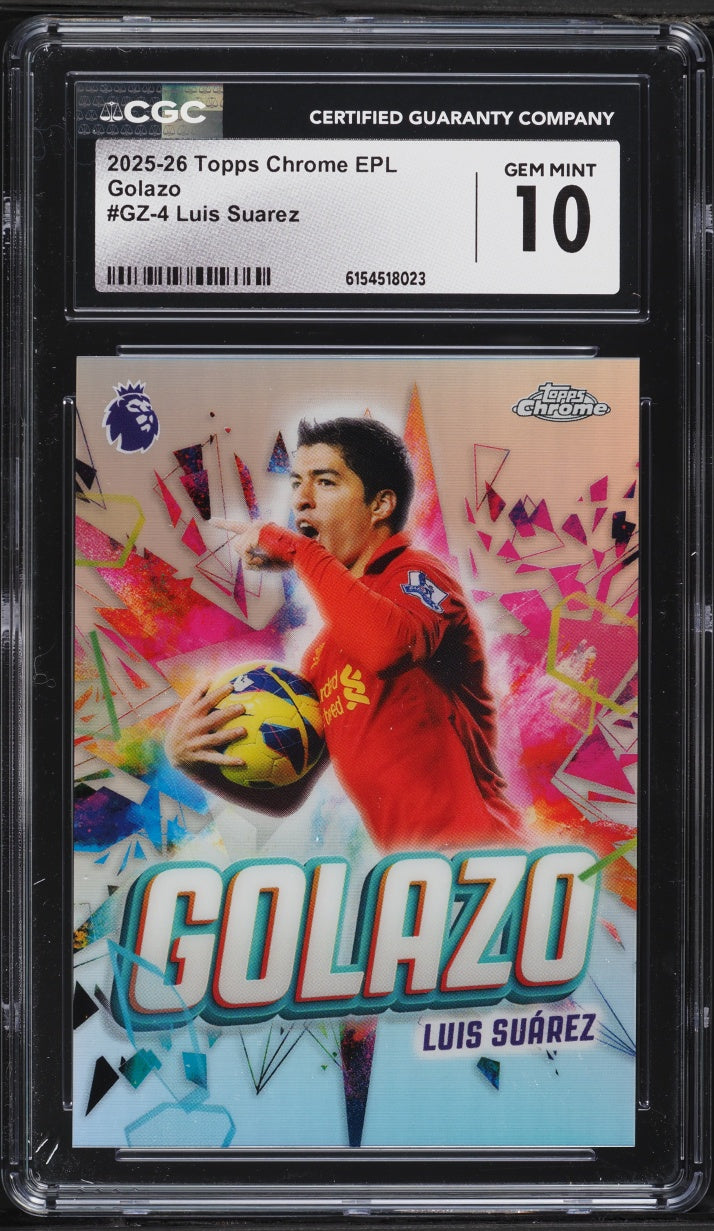 2025 Topps Chrome EPL Golazo Luis Suarez #GZ-4 CGC 10 GEM MINT