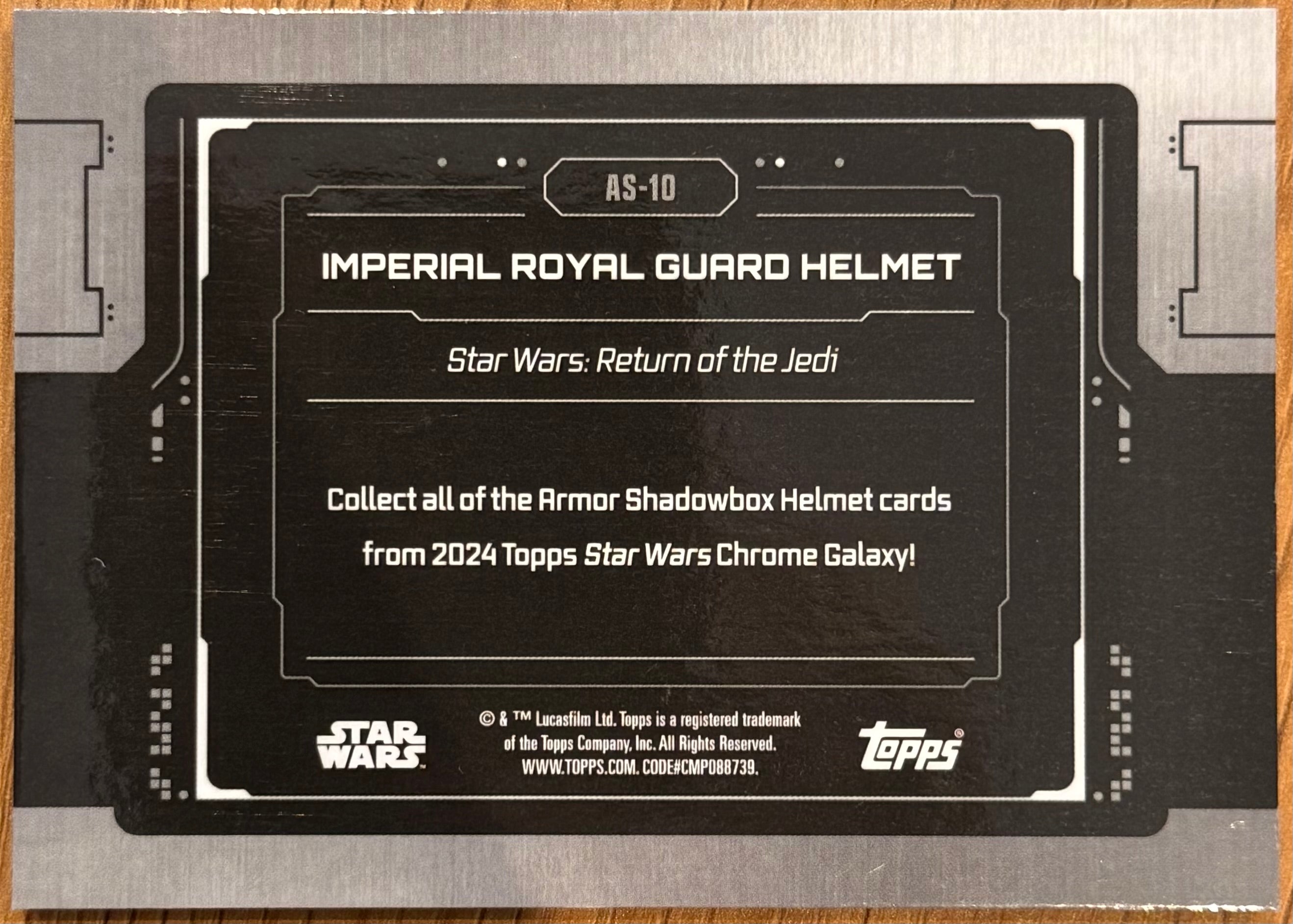 2024 Chrome Galaxy Star Wars #AS-10 Imperial Royal Guard Helmet Shadow Box