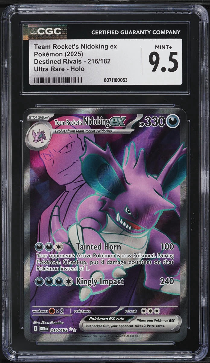 2025 Pokemon SV Destined Rivals Full Art Team Rocket's Nidoking ex #216 CGC 9.5