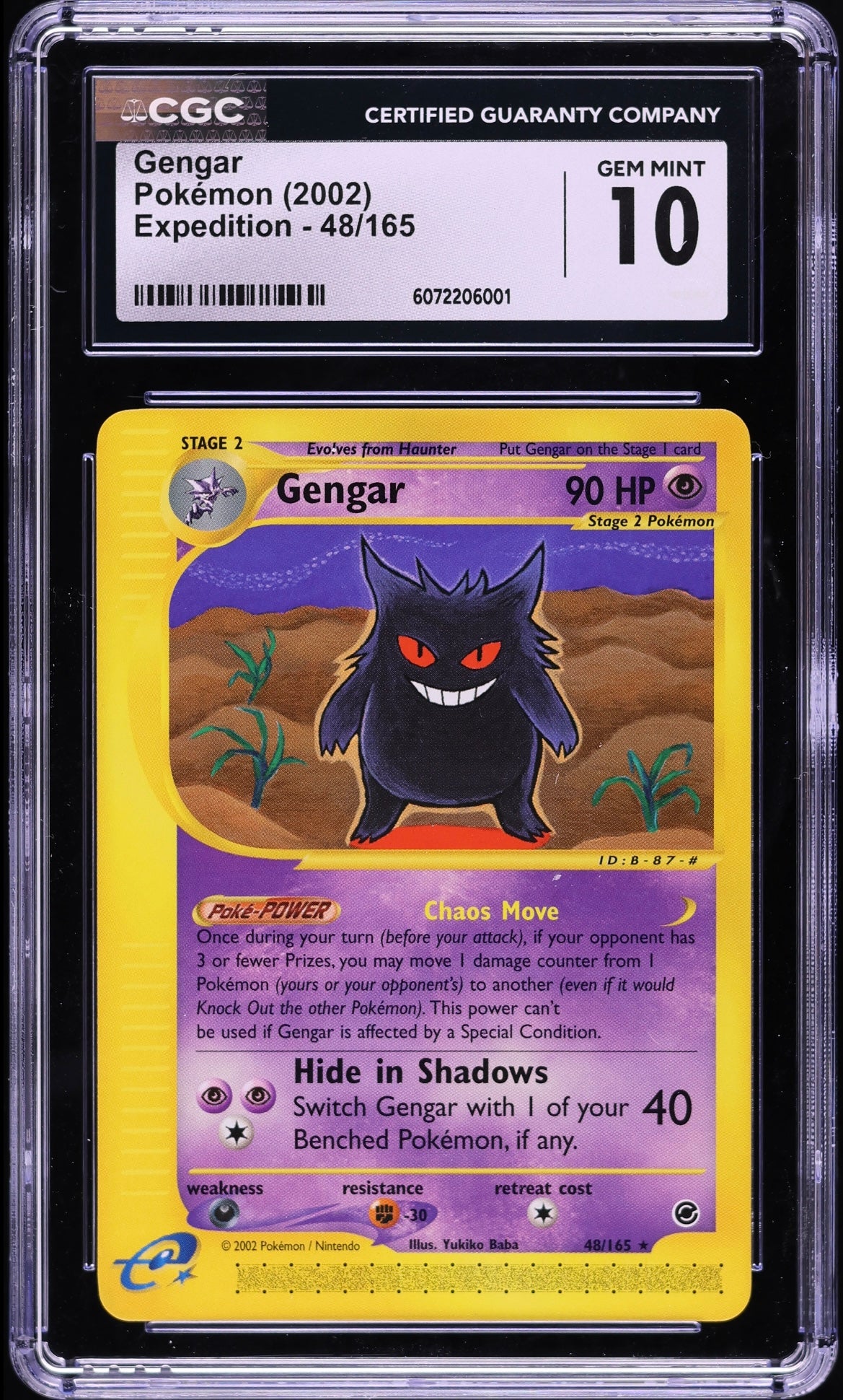 2002 Pokemon Expedition Gengar #48 CGC 10 GEM MINT