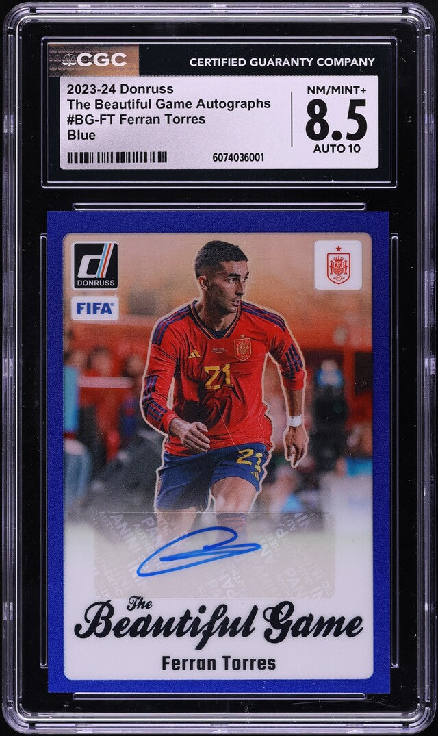 2023 Donruss The Beautiful Game Blue Ferran Torres AUTO /99 #BGFT CGC 8.5