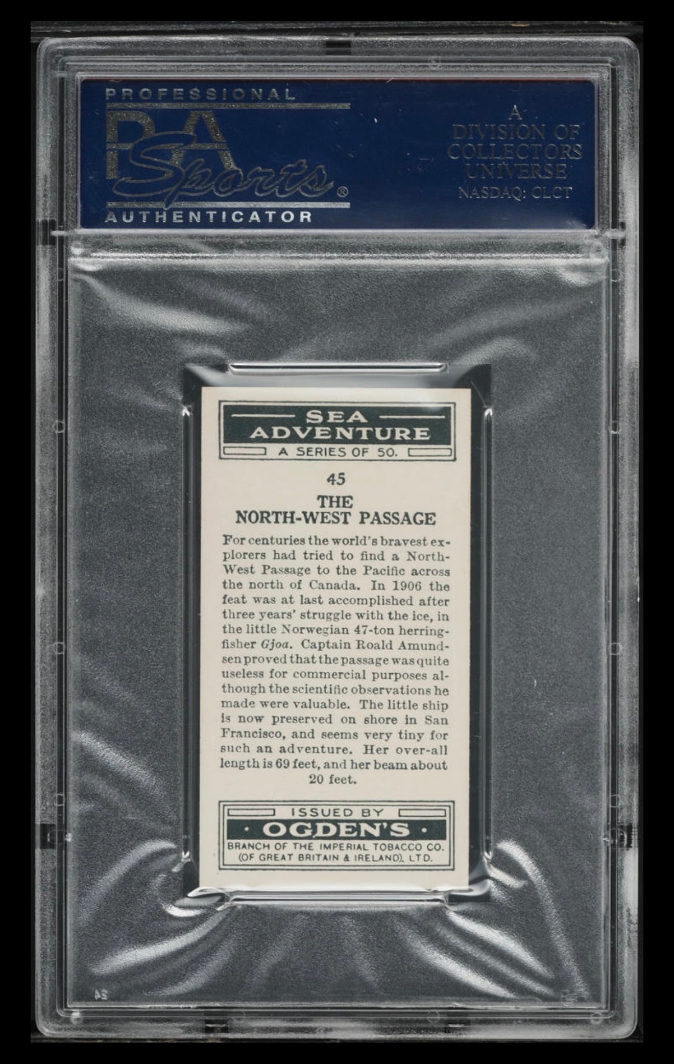 1939 Ogden's Sea Adventure North-West Passage #45 PSA 9 MINT