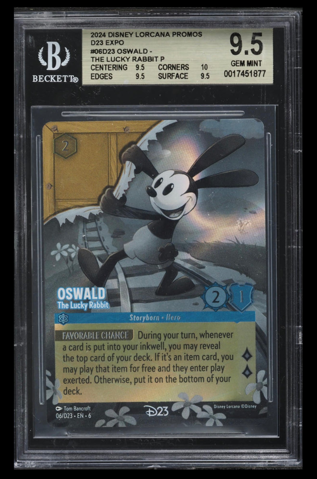 Oswald – The Lucky Rabbit (D23 Promo) | BGS 9.5 Gem Mint