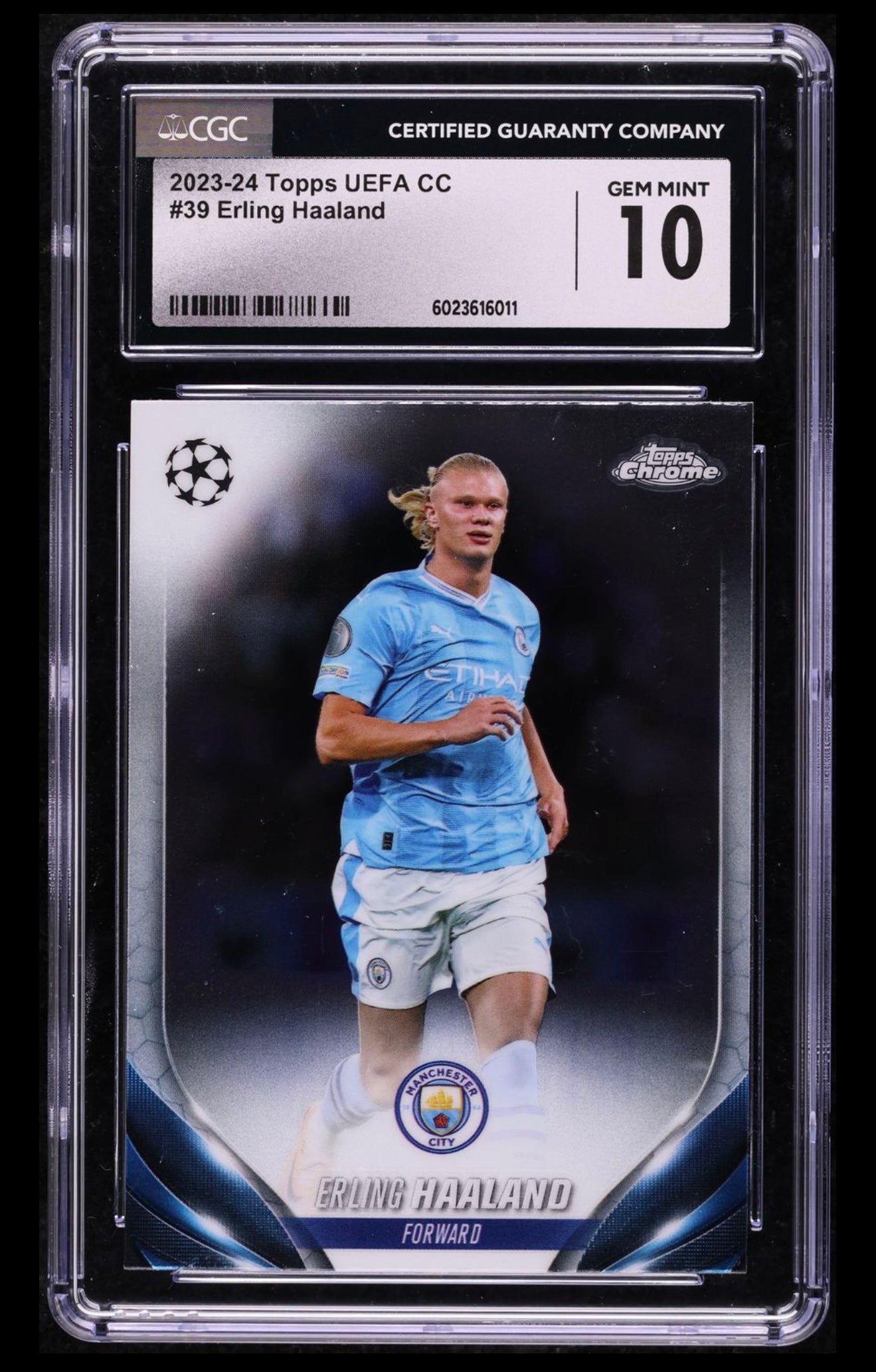 2023 Topps Chrome UEFA CC Erling Haaland #39 CGC 10 GEM MINT