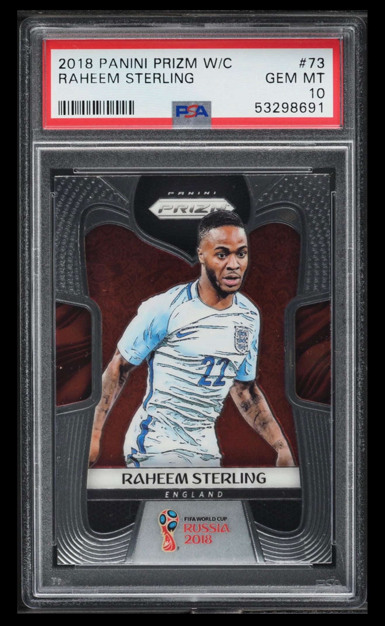 2018 Panini Prizm World Cup Raheem Sterling #73 PSA 10 GEM MINT