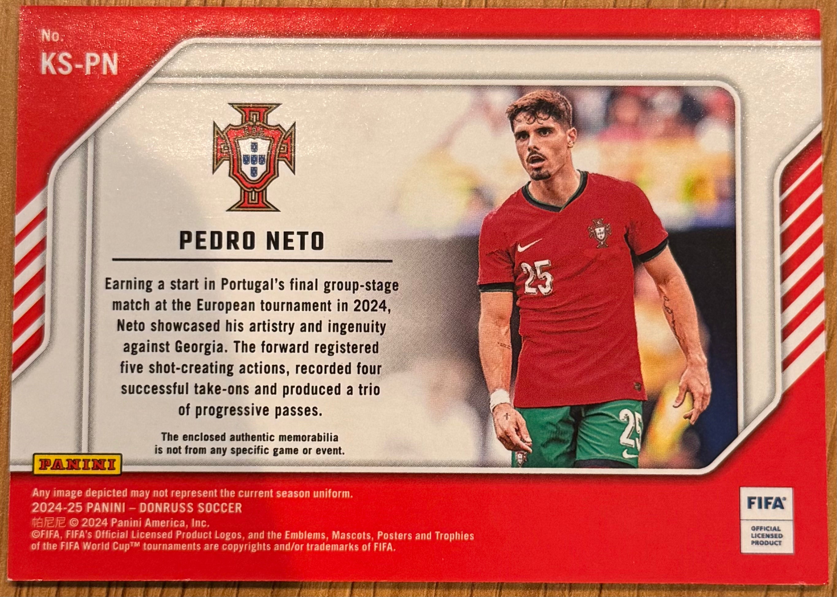 Pedro Neto Kit Series Relic 2024-25 Panini Donruss Soccer