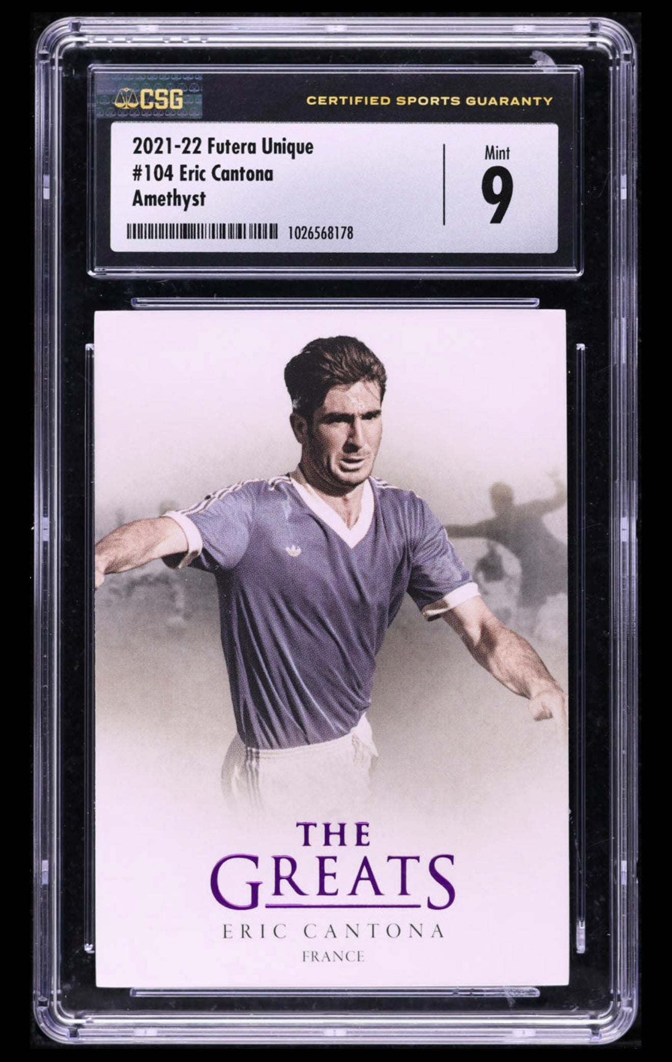 2021 Futera Unique Amethyst Eric Cantona /60 #104 CSG 9 MINT