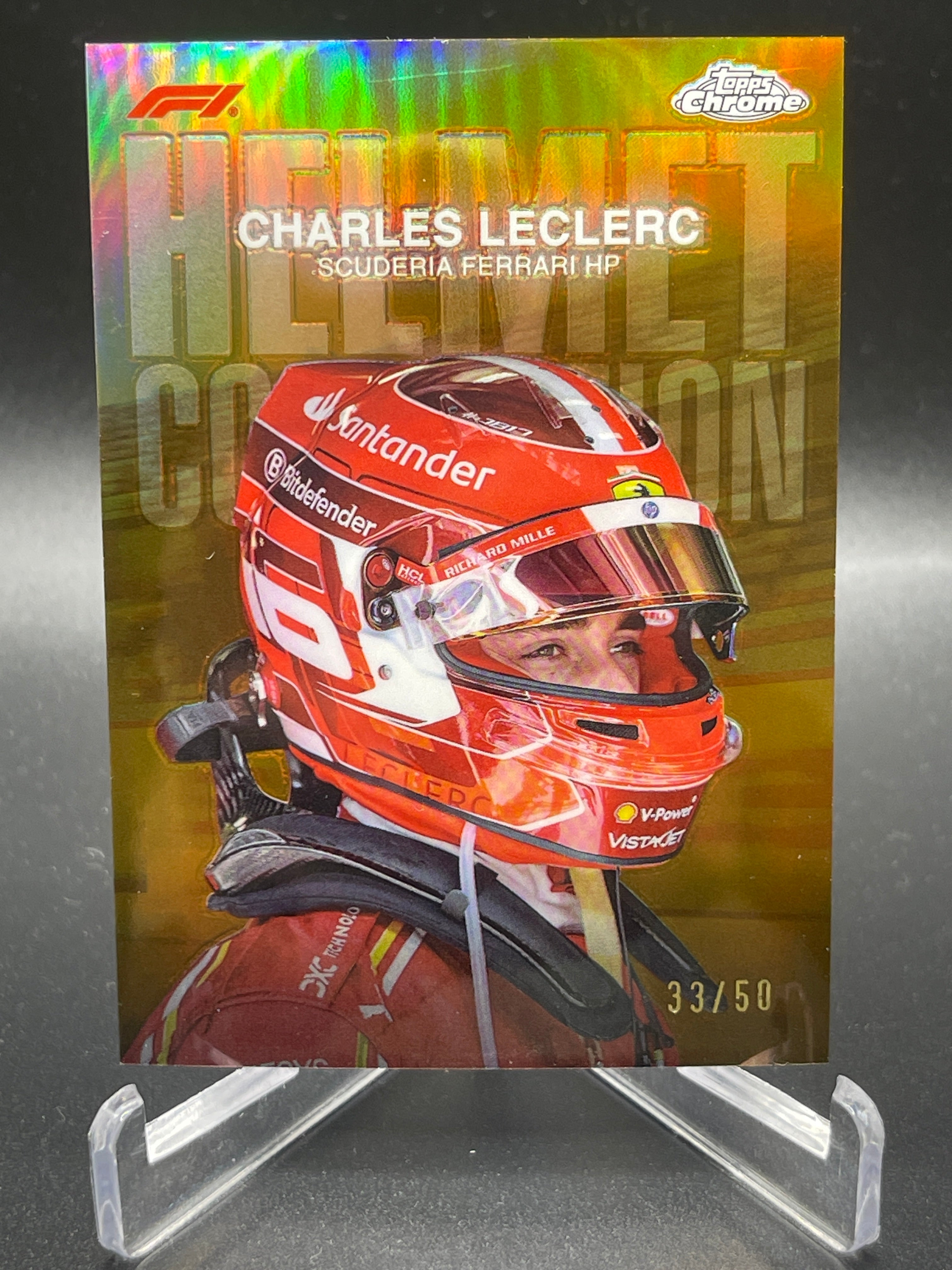 F1 Topps Chrome 2024 Charles Leclerc Ferrari Helmet /50 HC-3