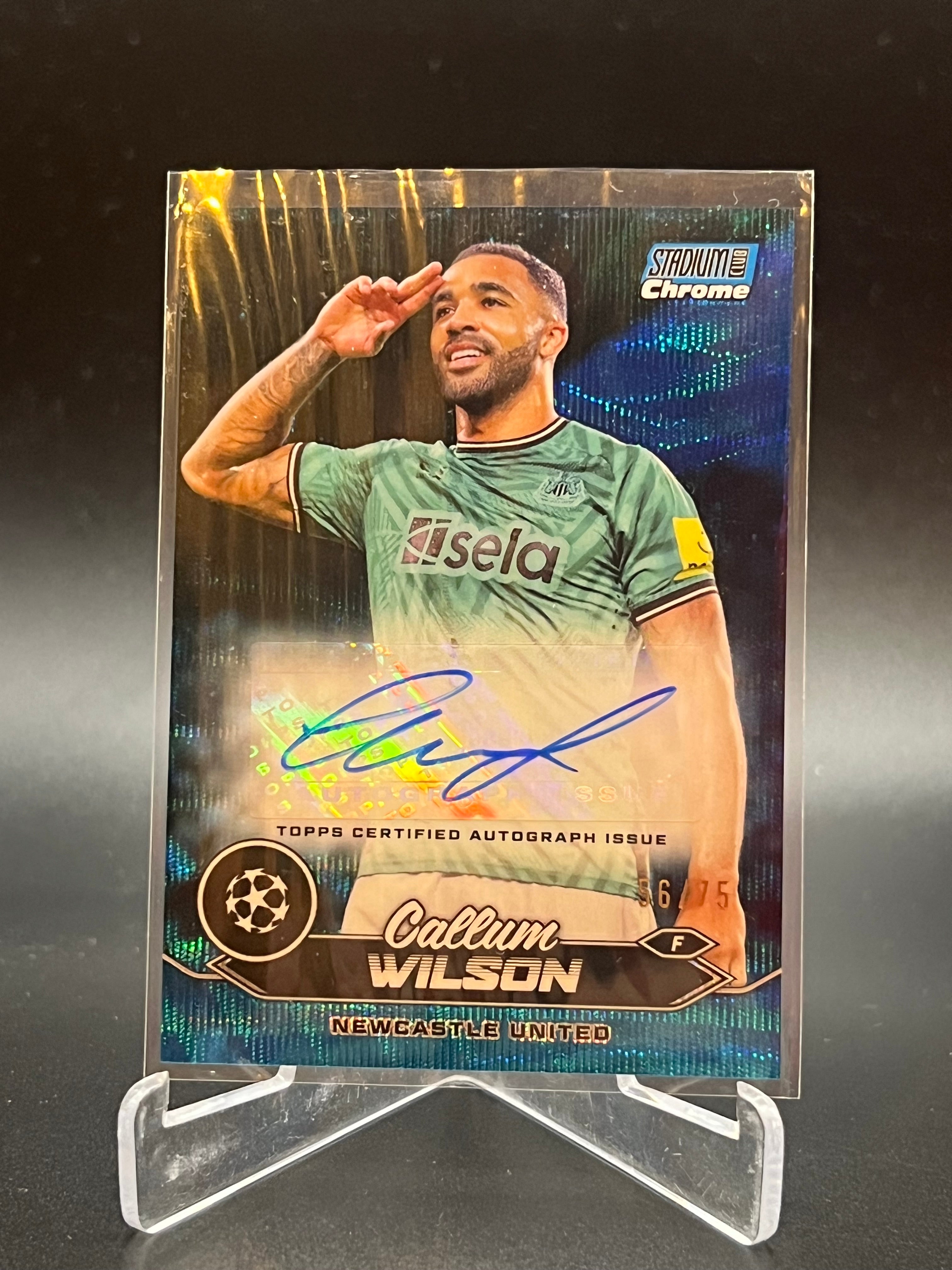 Callum Wilson Auto /75 Topps Chrome Stadium Club UCL 23/24