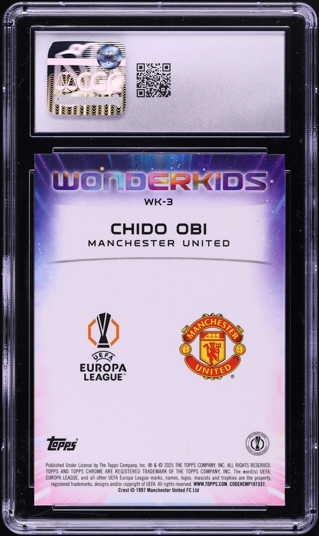 2024 Topps Chrome Sapphire UCC Wonderkids Chido Obi ROOKIE #WK-3 CGC 9