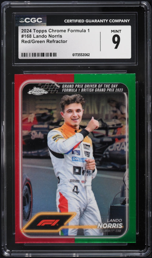 Lando Norris (#168 Red/Green Refractor) · CGC 9